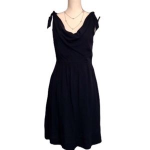 Anthropologie Maeve Navy Cowl Neck Dress